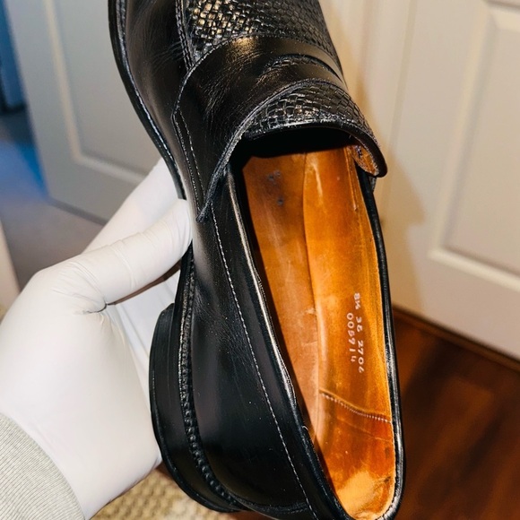 Allen Edmonds Leyland Woven Penny Loafers Split Toe Leather Shoes. - Picture 9 of 12